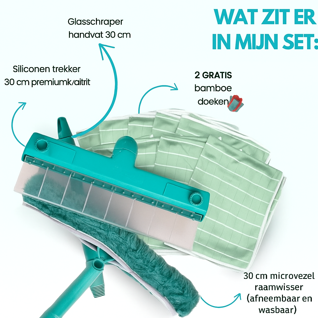 AquaSwipe™ - Recycleerbare siliconen raamtrekker set